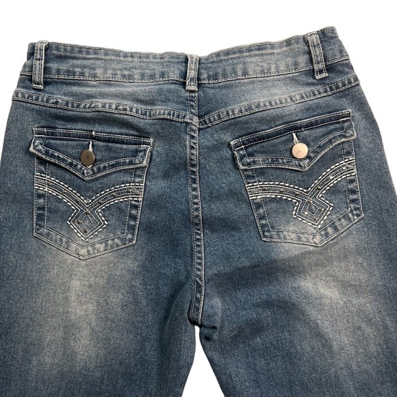 SHEIN Jeans Women's Flared Leg Classic Fit Denim Pockets Blue Size 8/10 - Picture 9 of 11